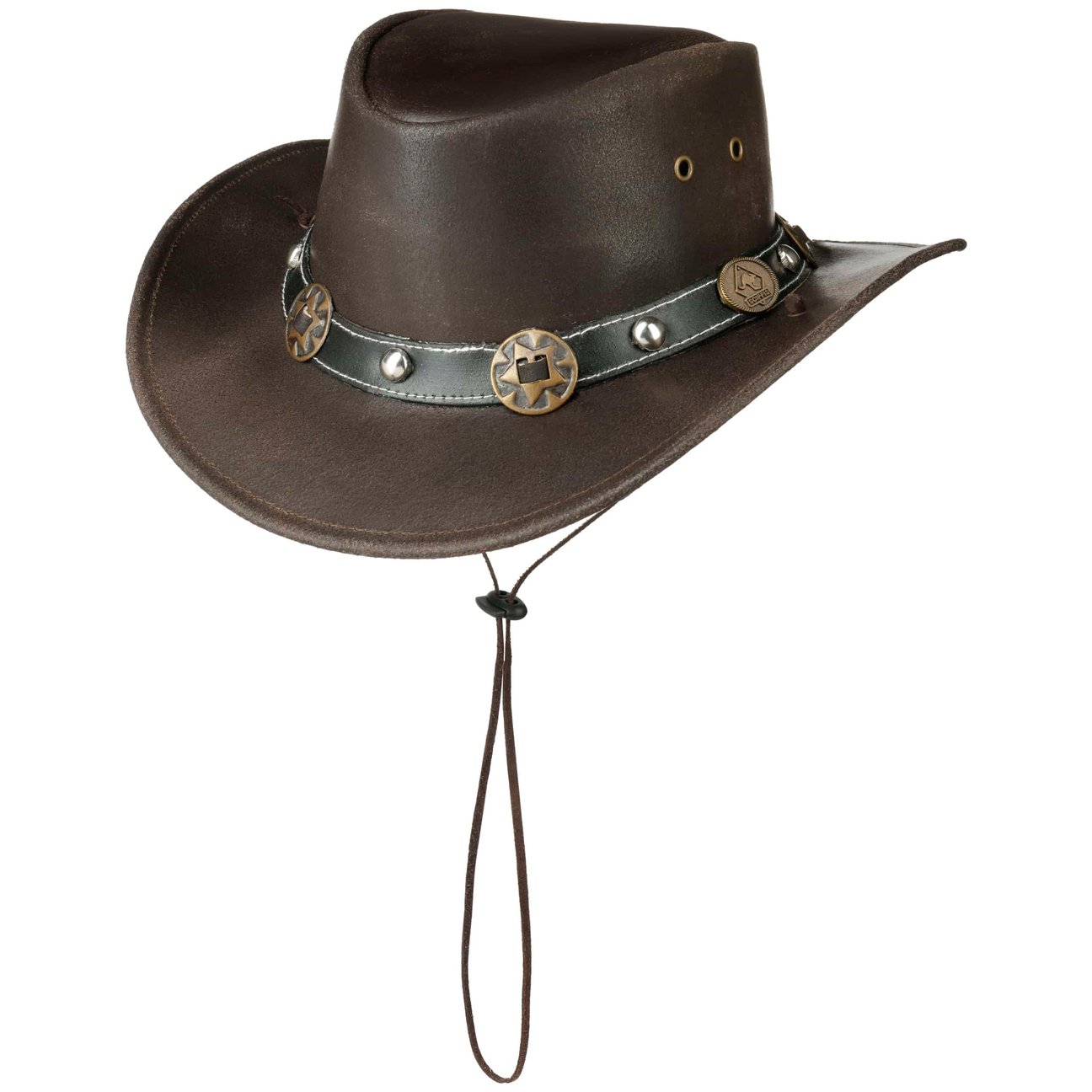 Scippis Unisex Brun Concho Læderhat By