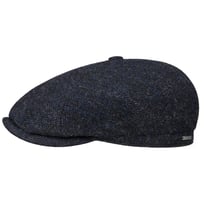 Brooklin Black Herringbone Flat Cap by Stetson - 669,00 kr