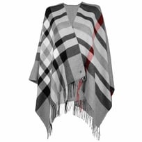 Checked Pattern Poncho by Fraas - 669,00 kr