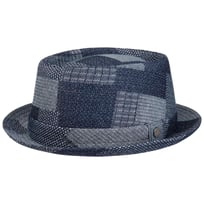 Denim Patchwork Pork Pie Stofhat by Lierys - 829,00 kr