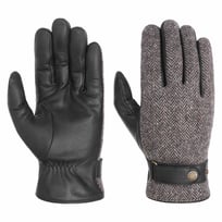 Herringbone Uld L�derhandsker by Stetson - 620,00 kr
