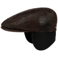 Kent Pigskin Flat Cap med �reklapper by Stetson - 739,00 kr