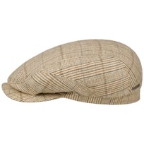 Linen Mix Stripe Driver Flat Cap by Stetson - 889,00 kr