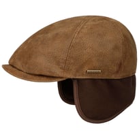 Pigskin Flat Cap med �reklapper by Stetson - 959,00 kr