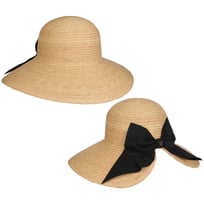Wide Brim Raffiahat med Sl�jfe by Loevenich - 589,00 kr